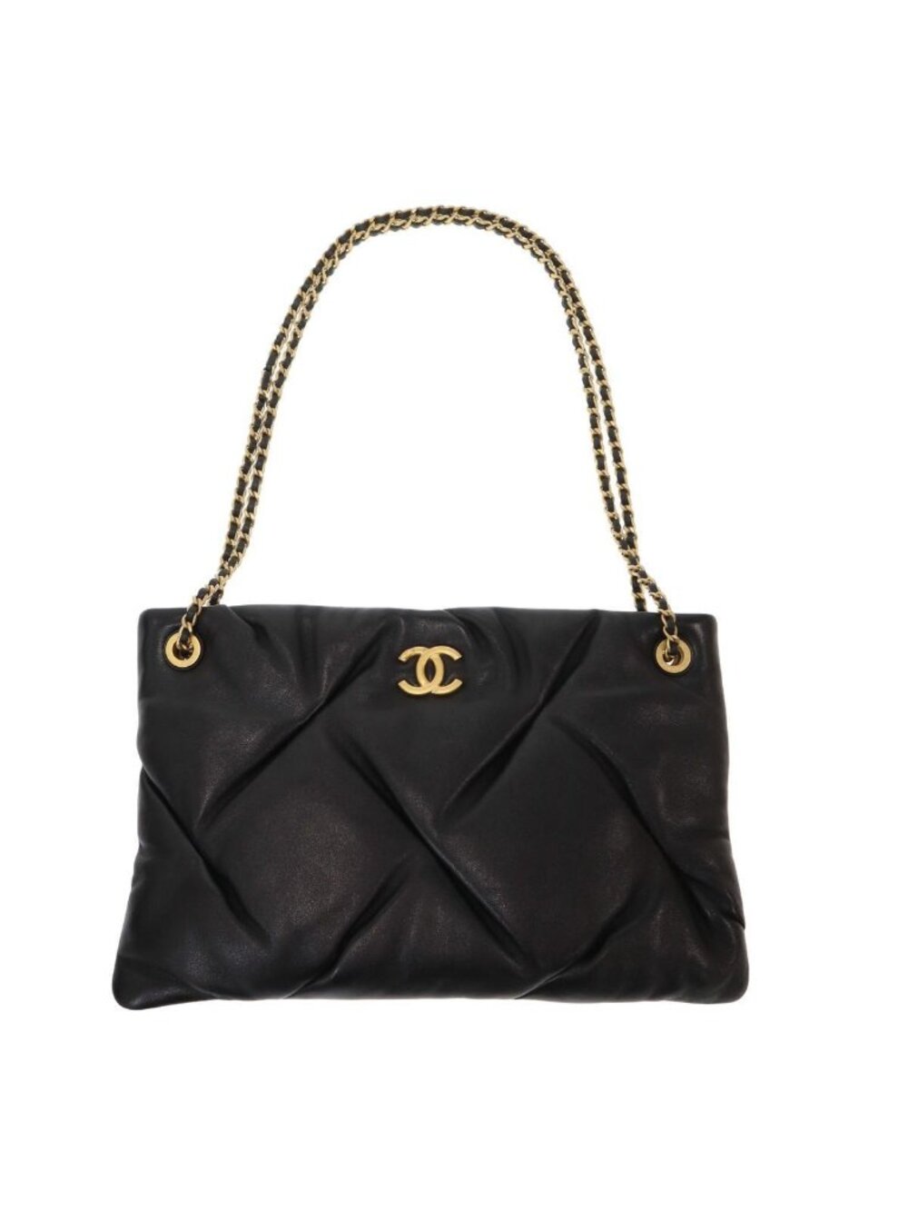 Chanel CC Lambskin Pouch Shoulder Bag CC Logo Black